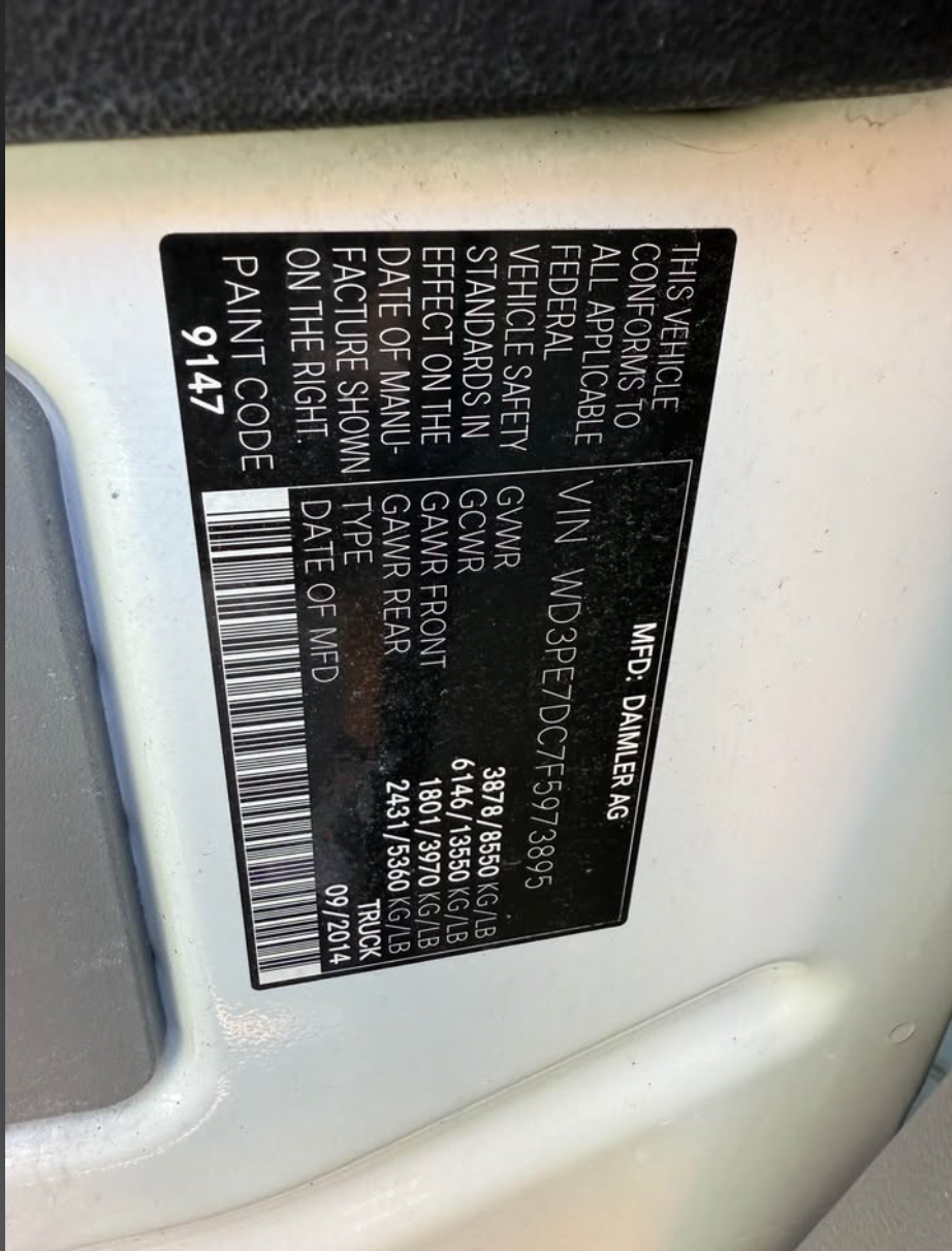 2015 Mercedes-Benz Sprinter Van – Fleet-Maintained, Dealer Serviced